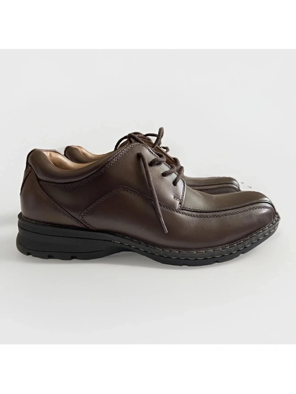 Dockers Trustee Dark Tan Leather Oxford with All Motion Comfort Men’s 9 M